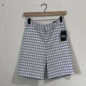 Slazenger Youth‎ Blue Plaid Boys Golf Shorts NWT Medium